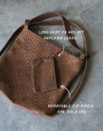 Woven Evra Tote - Saddle (Dark)