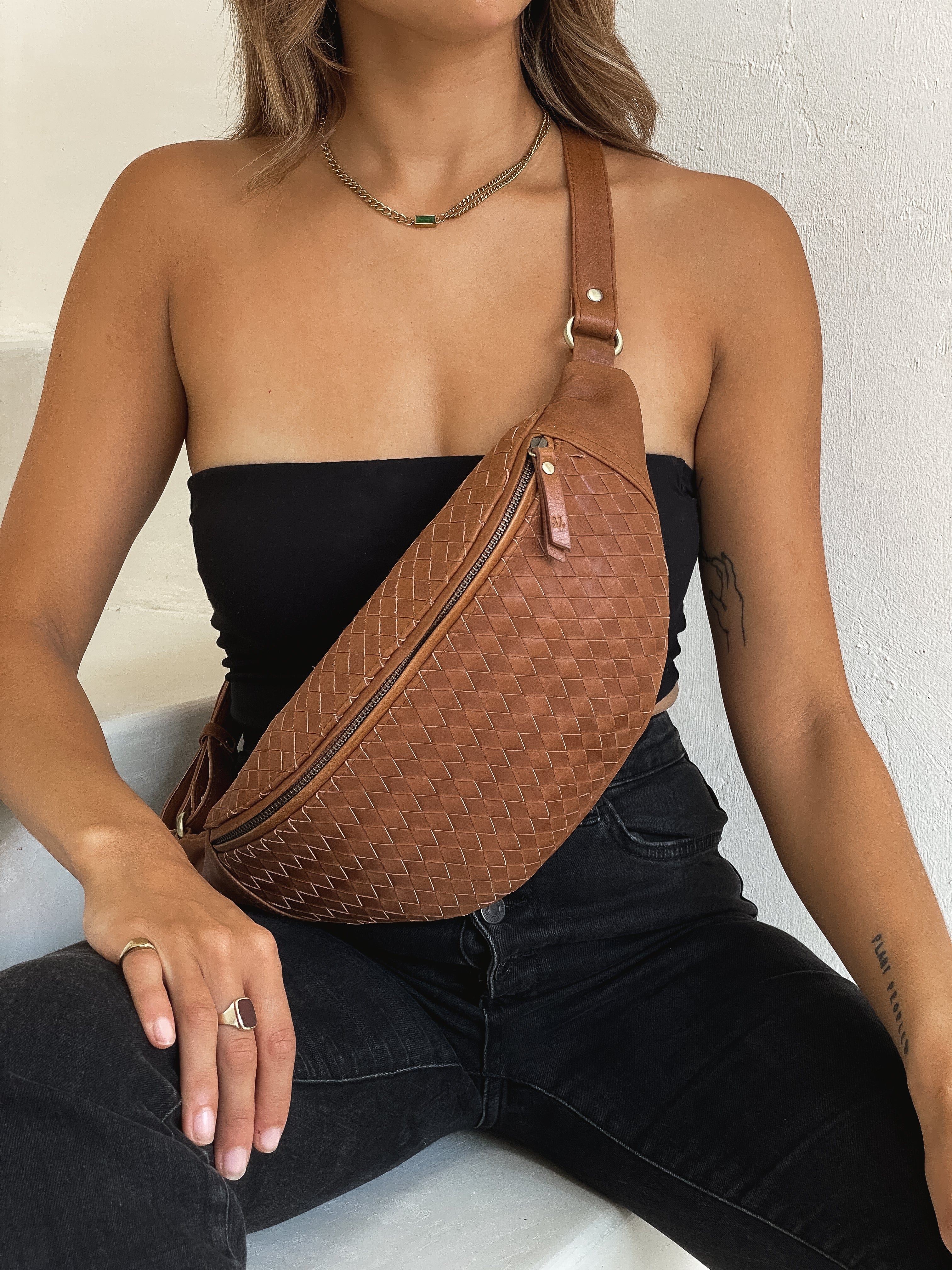 woven bum bag