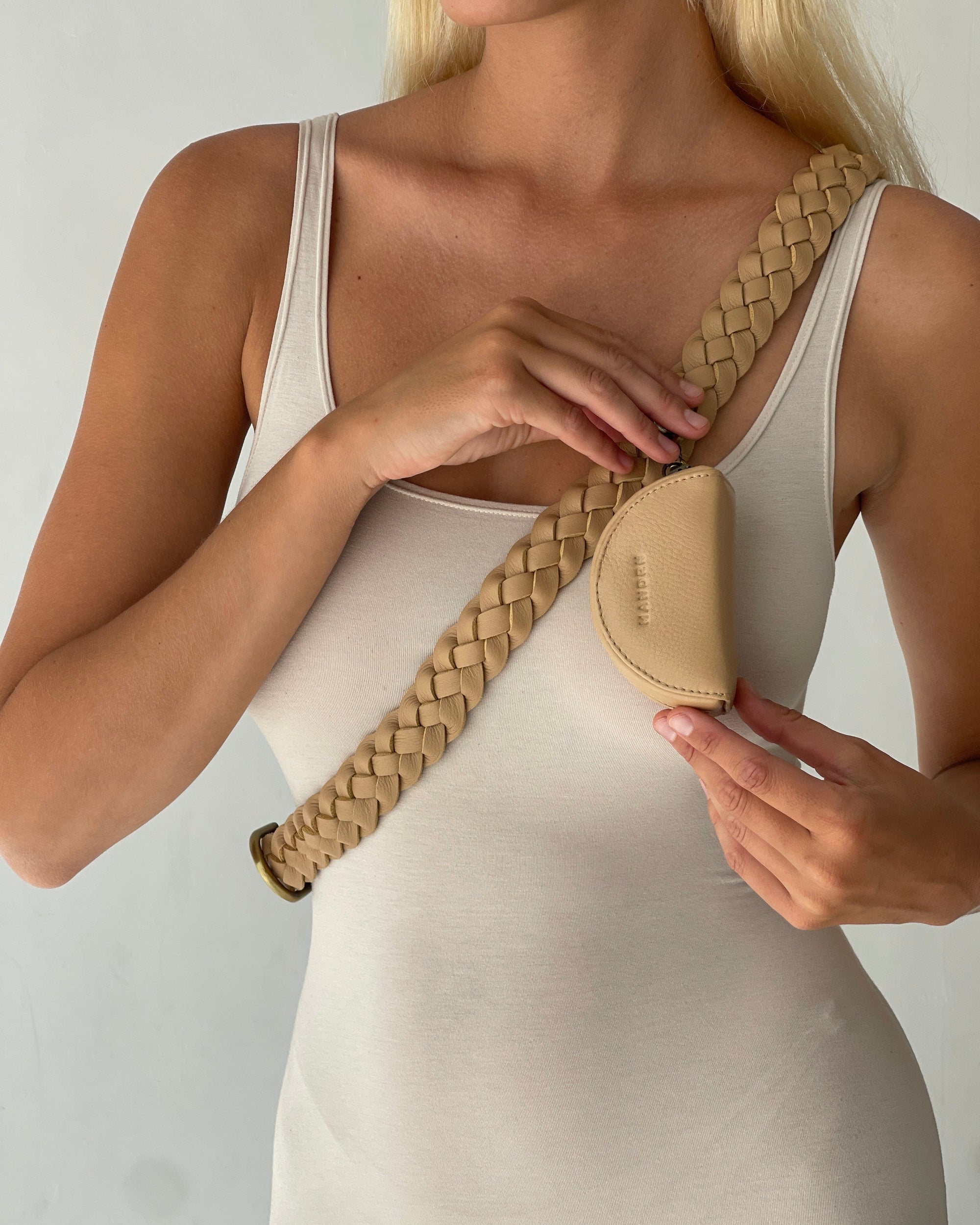 Mandrn Carry Woven Strap- Sand Belt Bag