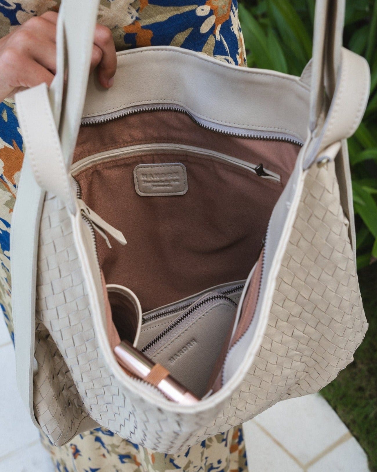 MANDRN Evra Woven Tote - Bone tote