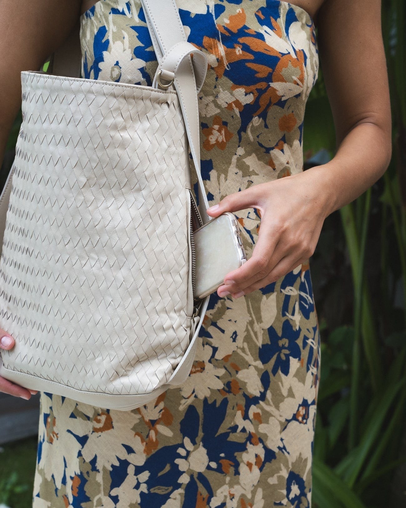MANDRN Evra Woven Tote - Bone tote