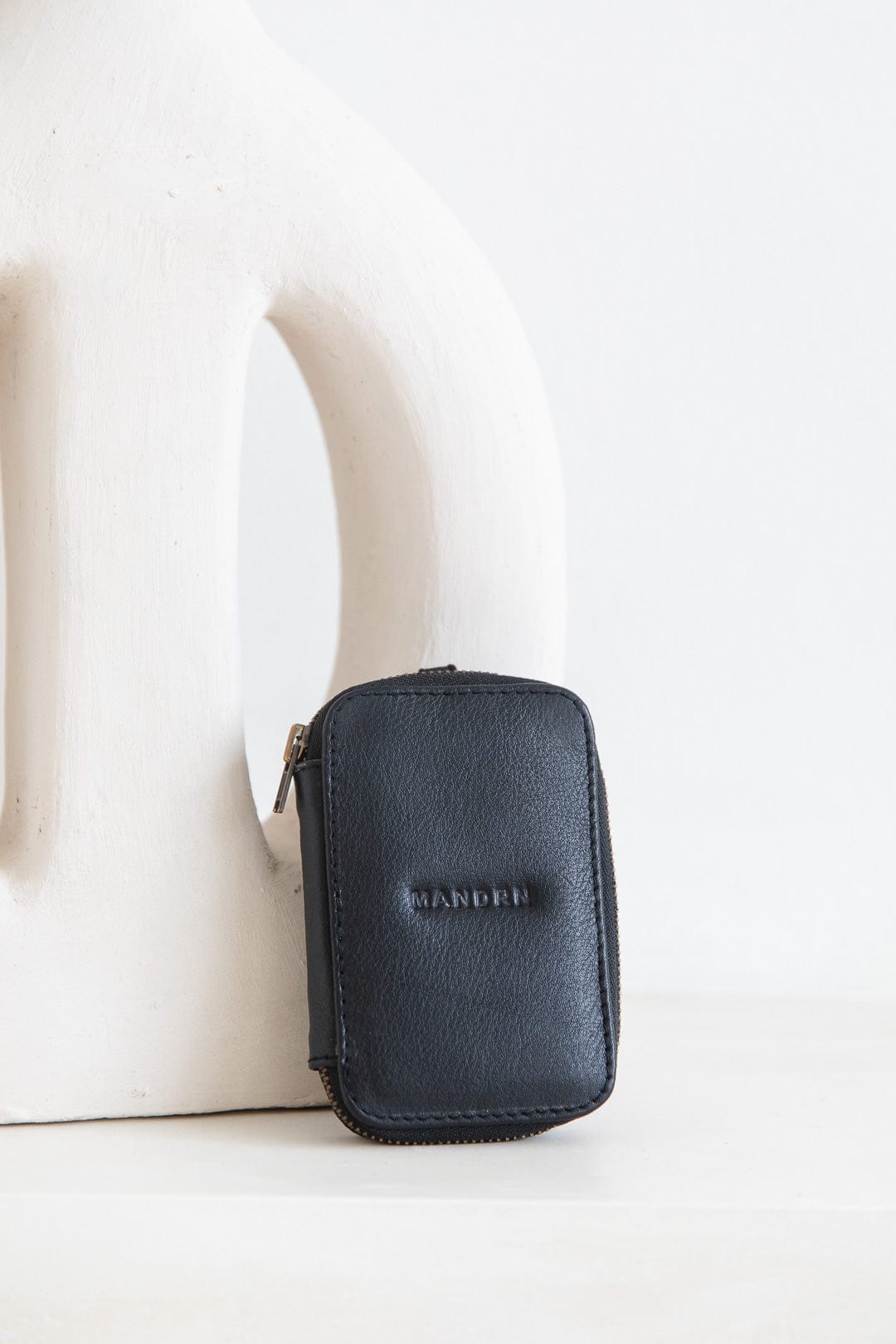 MANDRN | The Cardholder Luxe - Black Leather Wallet