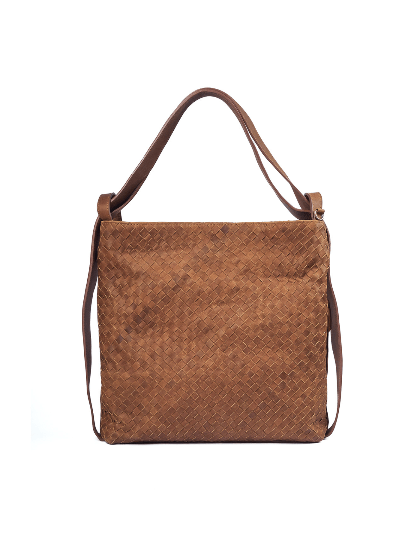 MANDRN | The Woven Evra Tote - Saddle (Light)