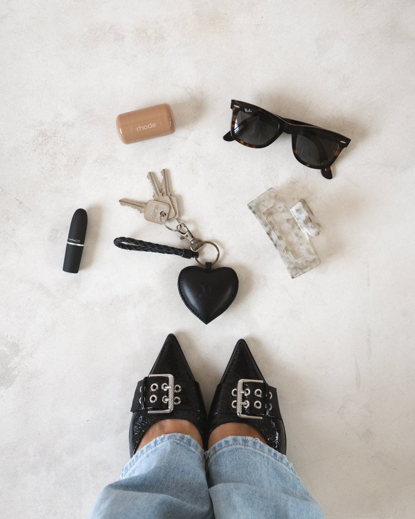 Mandrn Puffy Heart Keychain - Black Keychain
