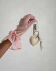 Mandrn Puffy Heart Keychain- Bone Keychain