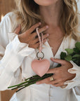 Mandrn Puffy Heart Keychain- Pink Keychain