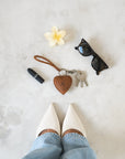 Mandrn Puffy Heart Keychain - Saddle (Light) Keychain