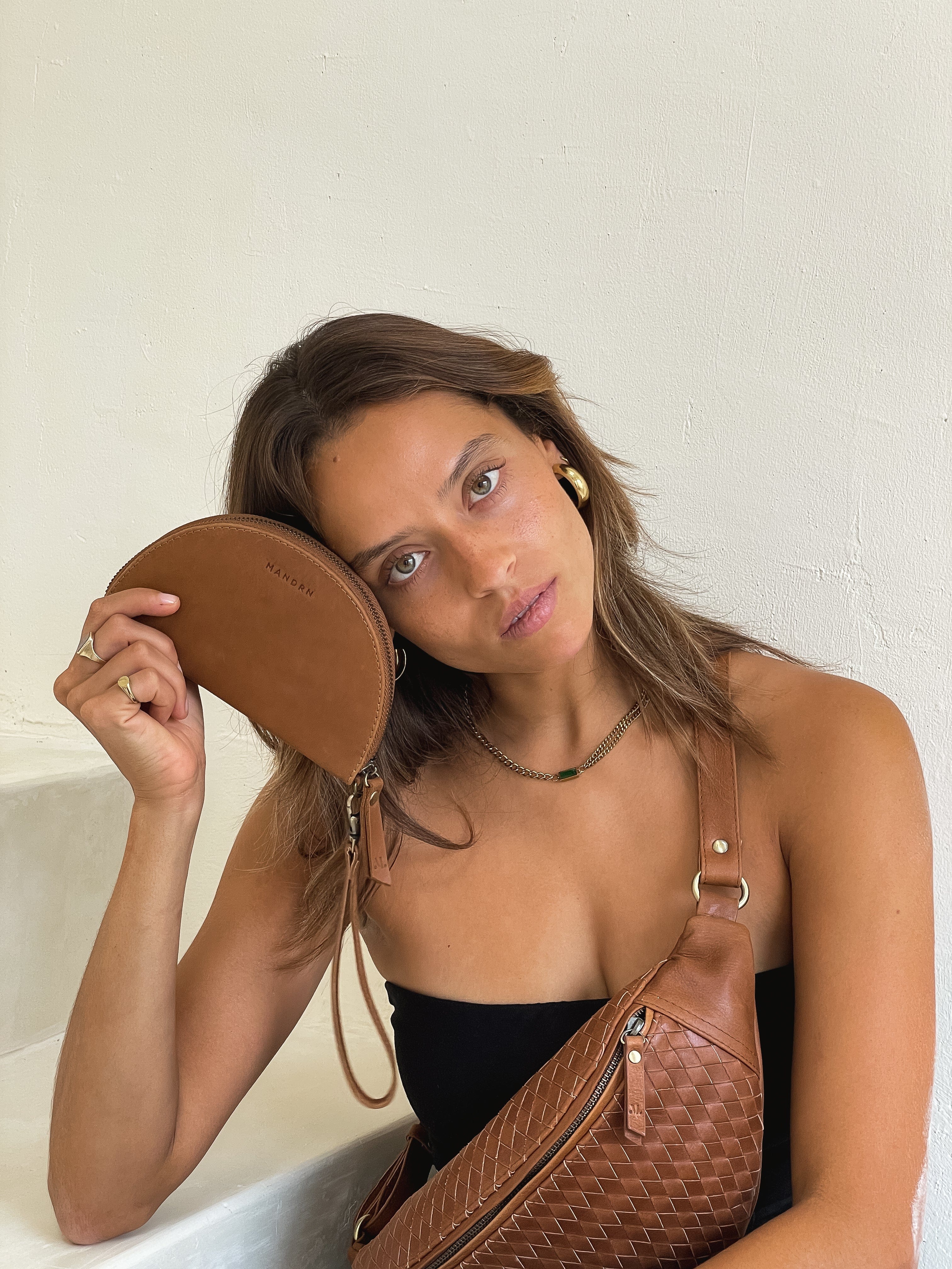 MANDRN | The Wedge - Tan Zipped Leather Wallet