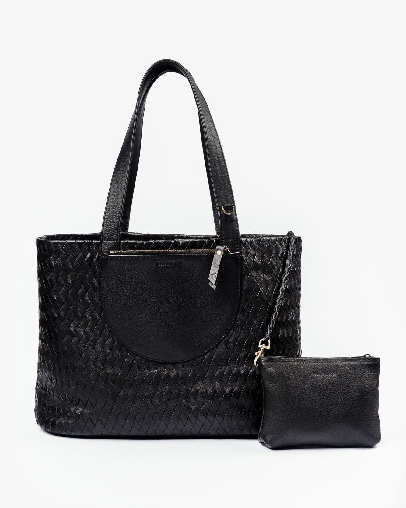 Mandrn Woven Andie Tote - Black tote