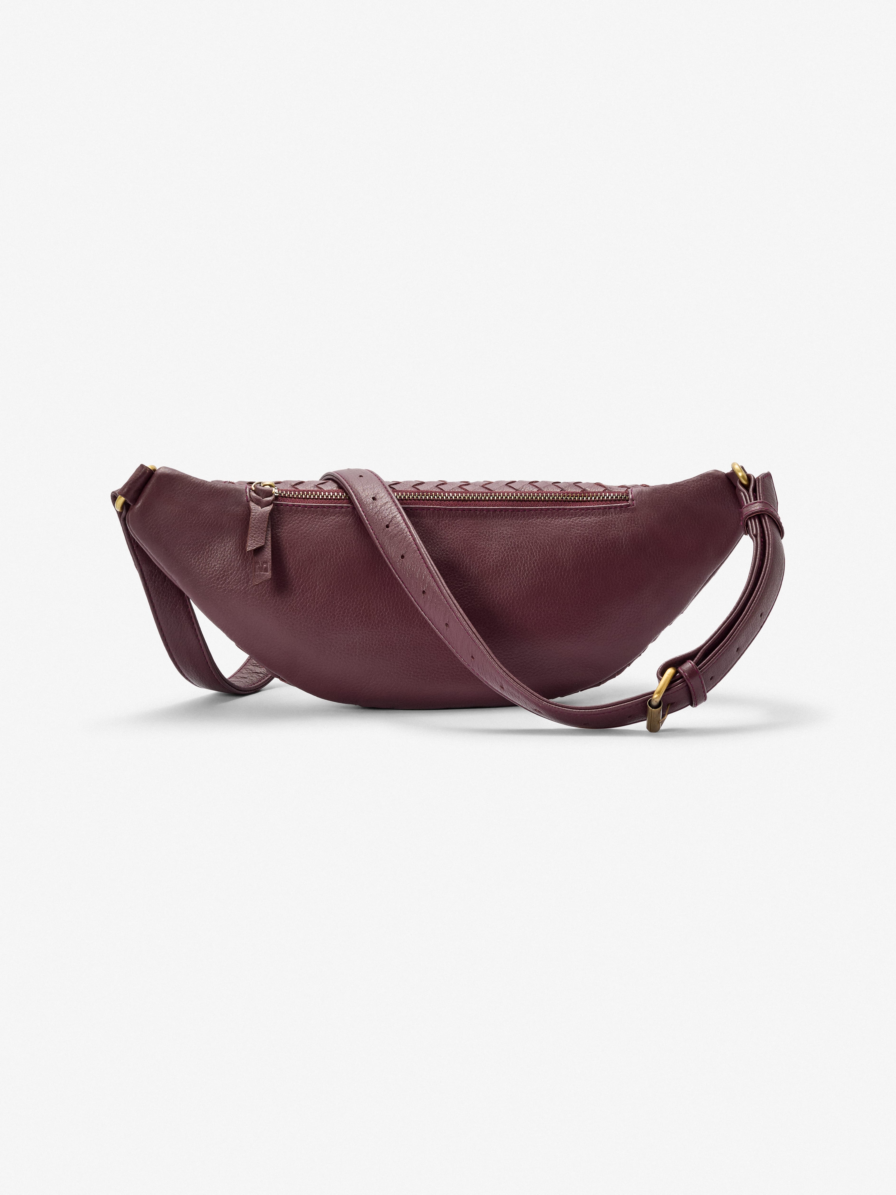 MANDRN | The Woven Atlas - Burgundy Leather Crossbody Bag