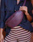 Mandrn Woven Atlas - Burgundy Crossbody Bag