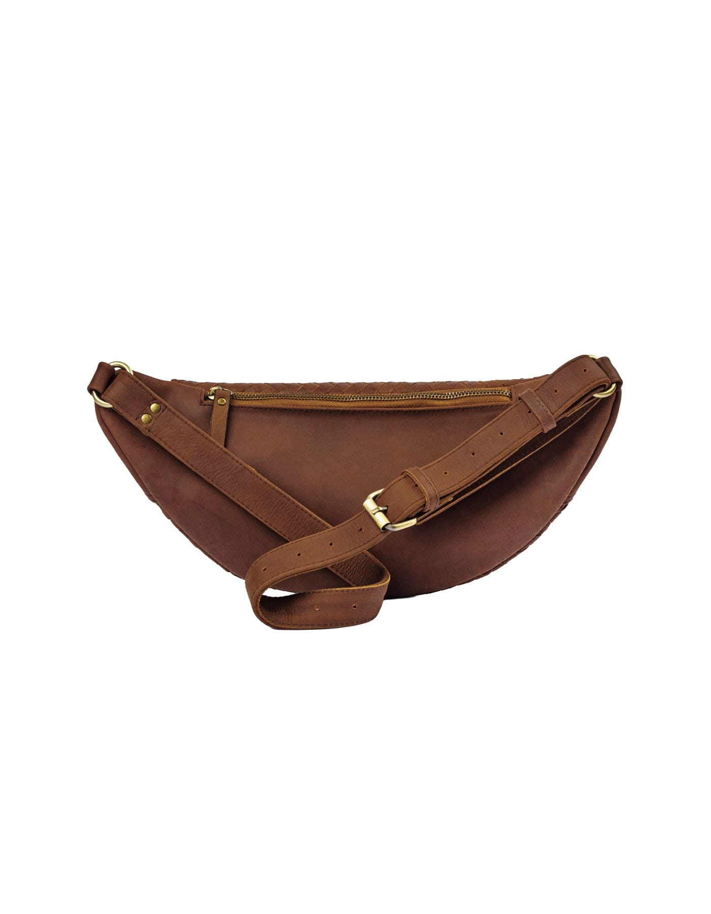MANDRN | The Woven Atlas - Saddle Dark Leather Crossbody Bag