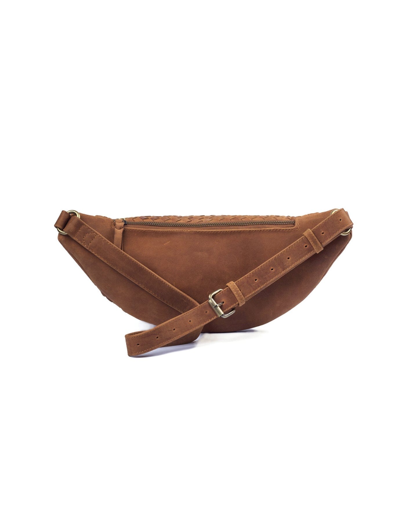 MANDRN | The Woven Atlas - Saddle Light Leather Crossbody Bag