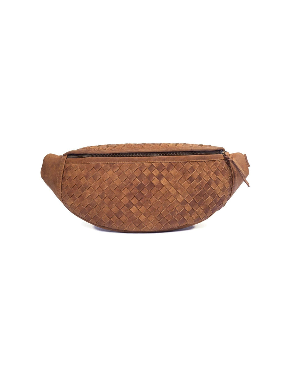 MANDRN | The Woven Atlas - Saddle Light Leather Crossbody Bag