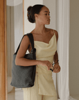 MANDRN Woven Evra Tote - Black tote