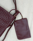MANDRN Woven Evra Tote - Burgundy tote