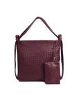 MANDRN Woven Evra Tote - Burgundy tote