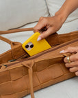 Mandrn Woven Rosalie - Saddle (Light) Purse