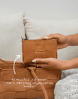 Mandrn Woven Rosalie - Saddle (Light) Purse