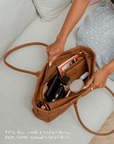 Mandrn Woven Rosalie - Saddle (Light) Purse