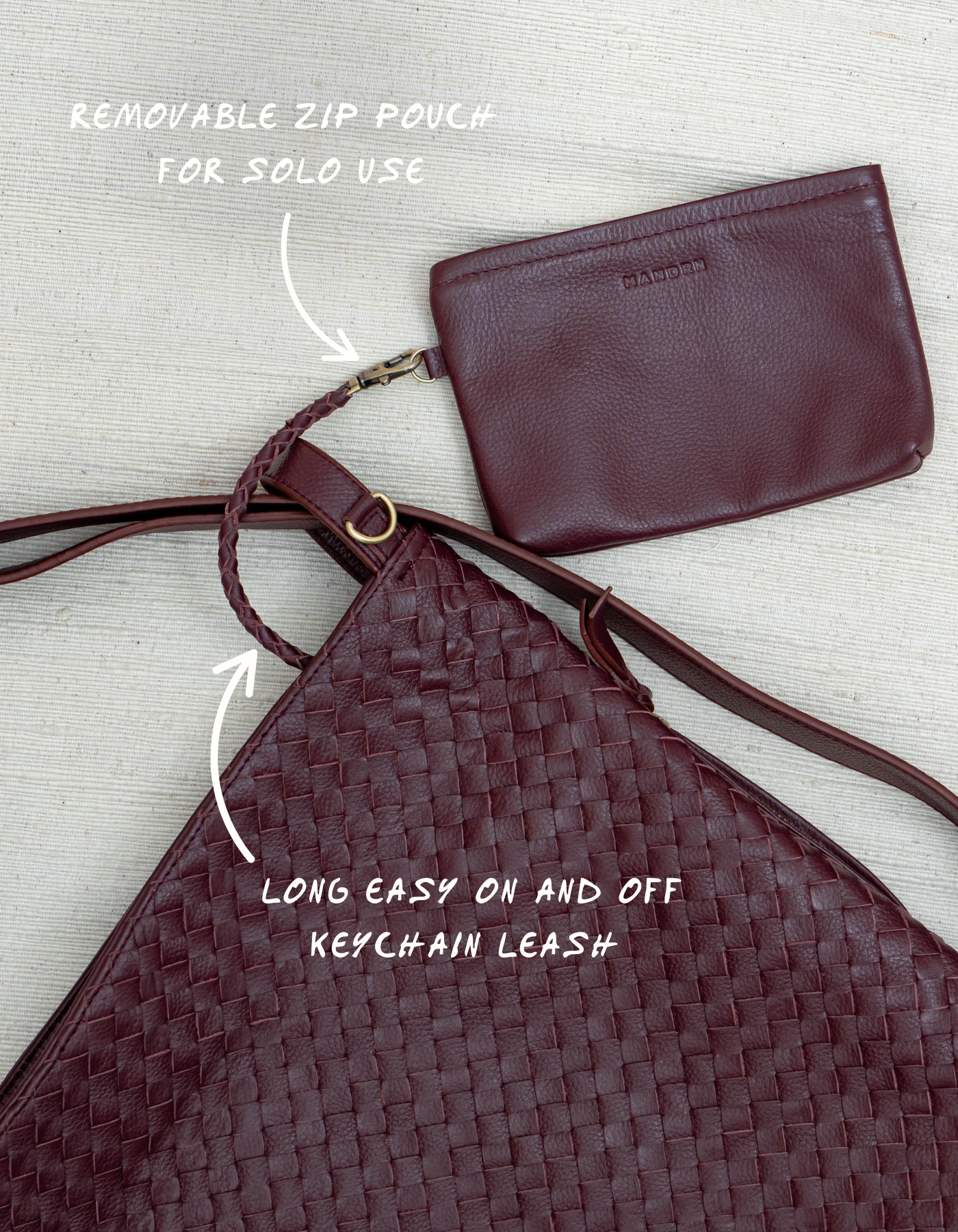 Woven Evra Tote - Burgundy