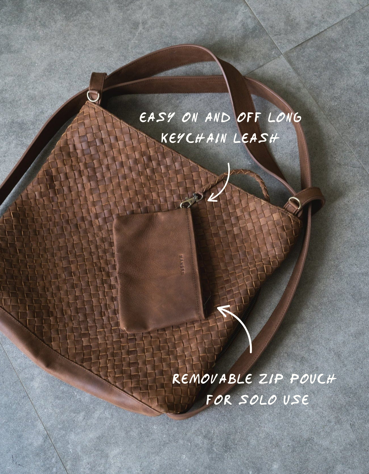 [PRE-ORDER]- Woven Evra Tote - Saddle (Dark)