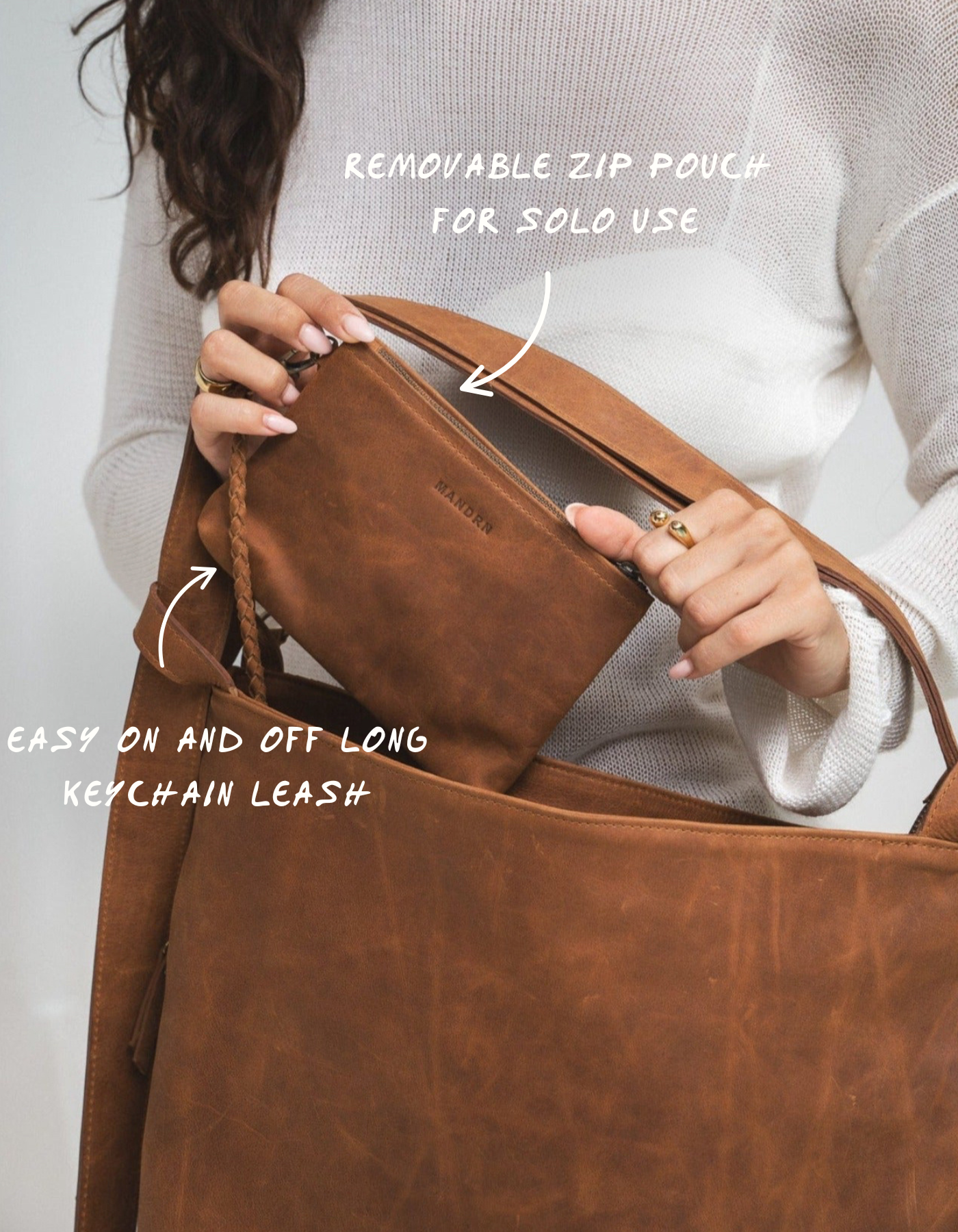 Woven Evra Tote - Saddle (Light)