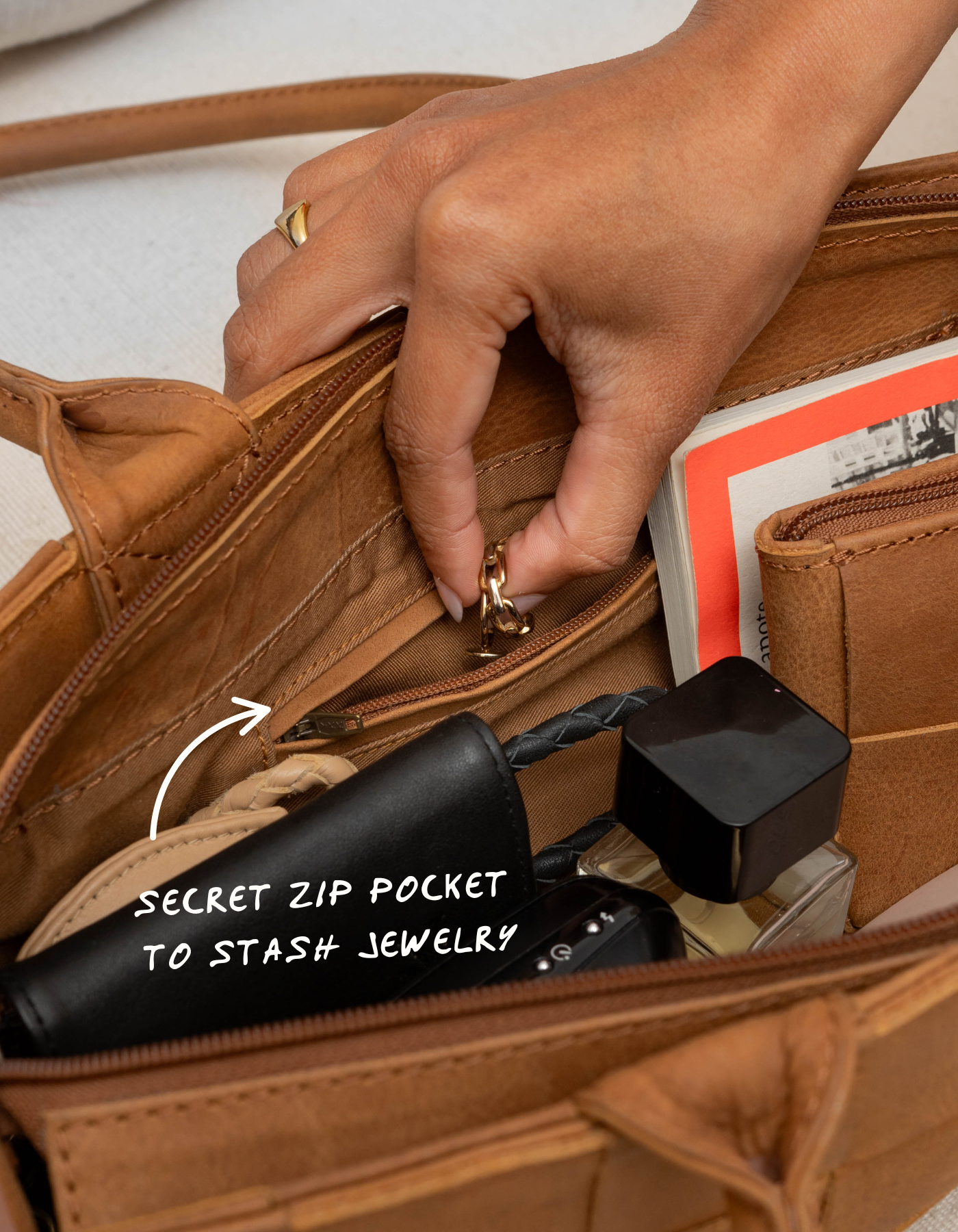 Woven Rosalie - Saddle (Light)