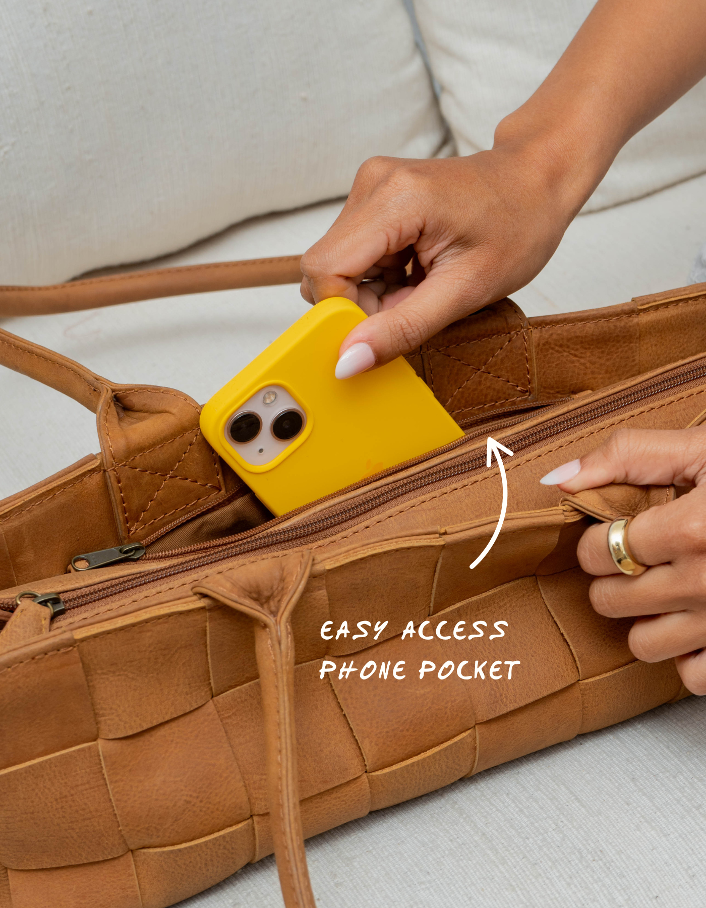 Woven Rosalie - Saddle (Light)