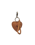 Puffy Heart Keychain - Saddle (Light)