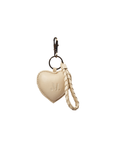 Puffy Heart Keychain - Bone