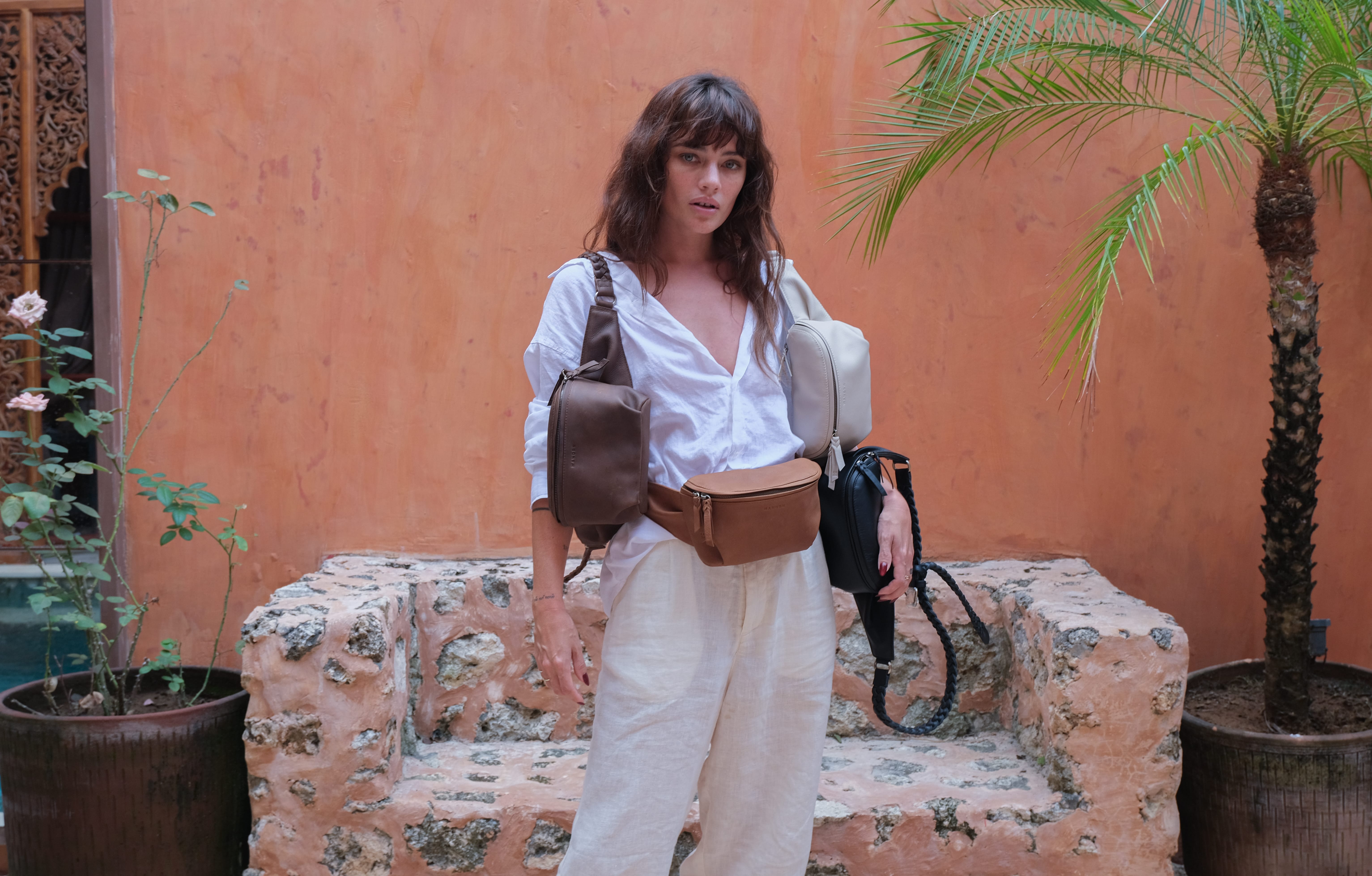 MANDRN | The Remy - Saddle Dark Leather Crossbody Bag