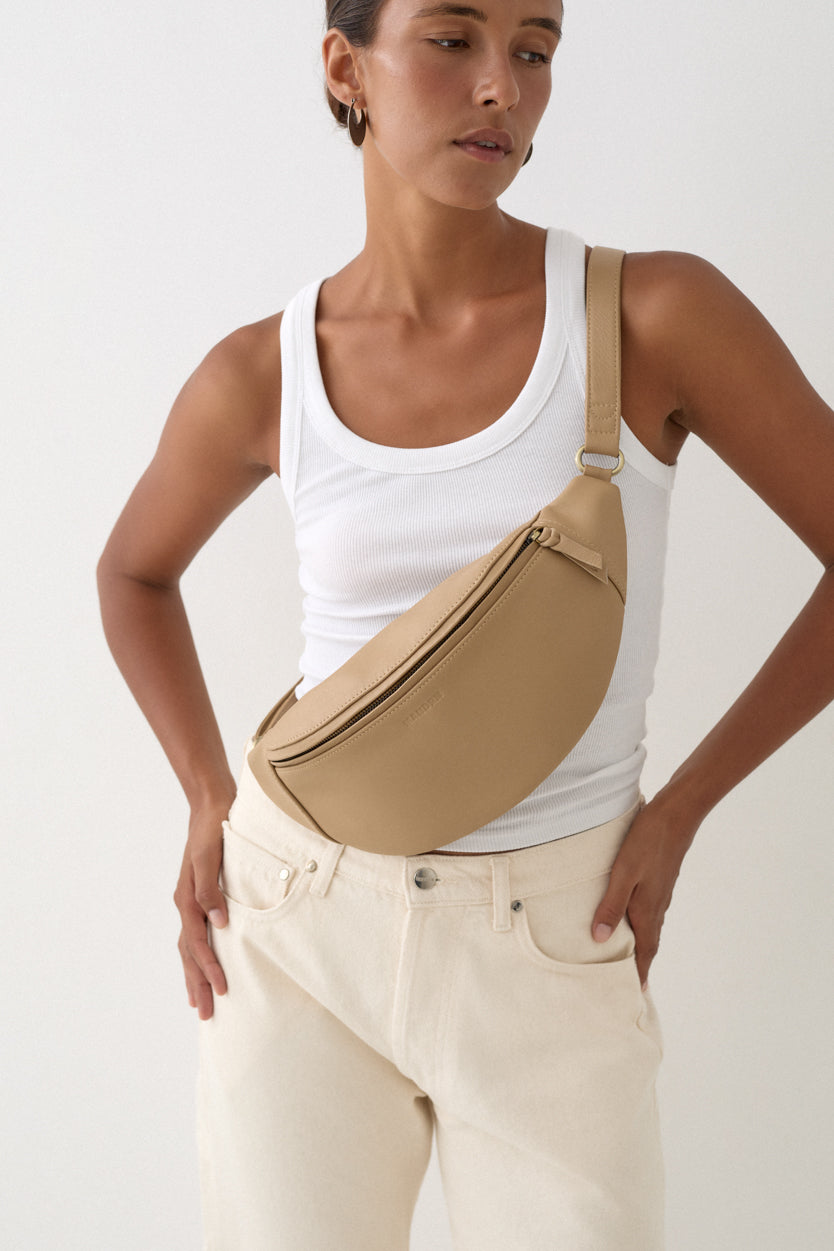 MANDRN | The Woven Atlas - Sand Leather Crossbody Bag
