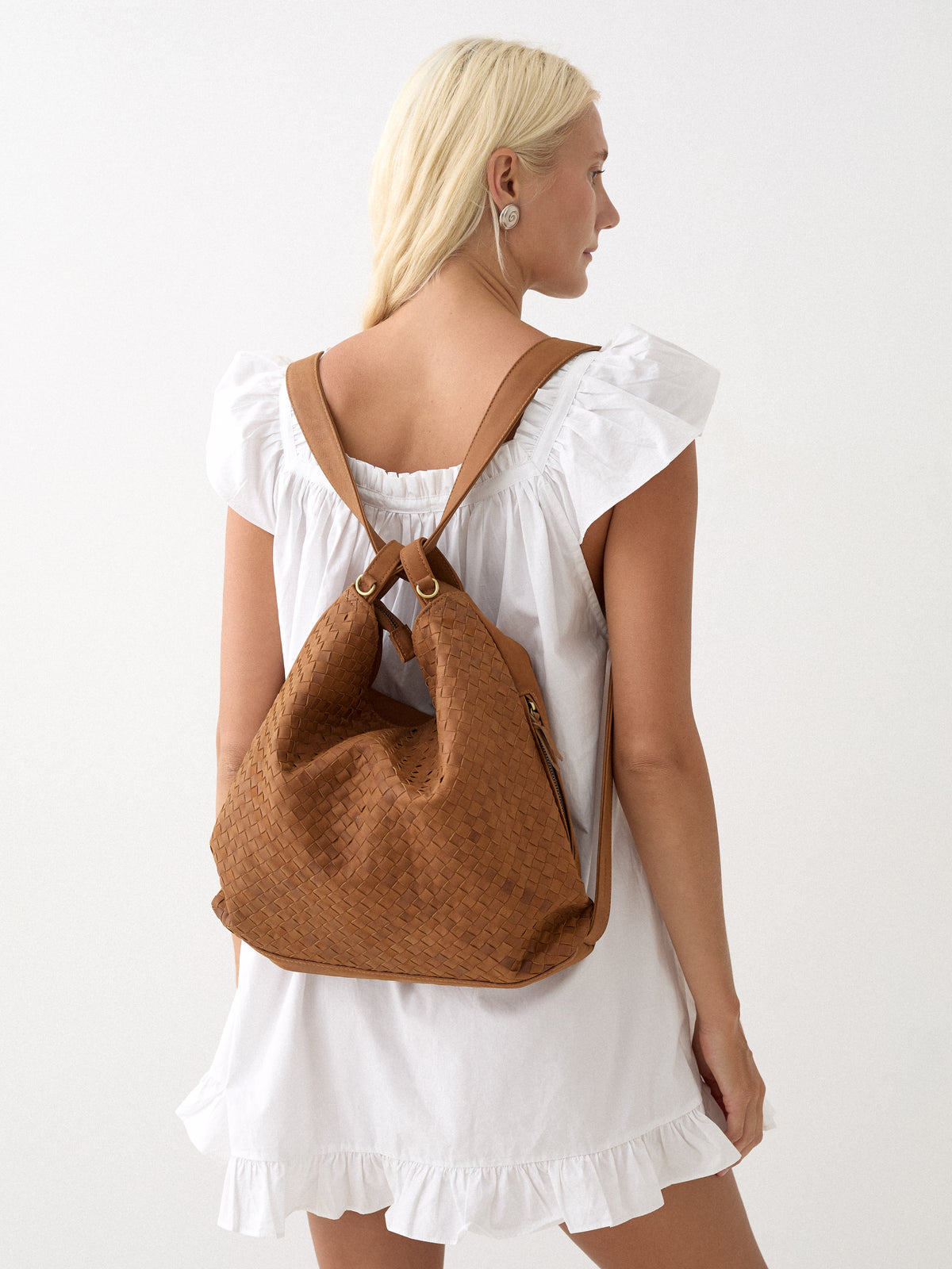 Woven Evra Tote - Saddle (Light)
