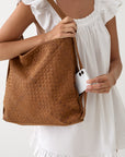 Woven Evra Tote - Saddle (Light)