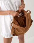 Woven Evra Tote - Saddle (Light)