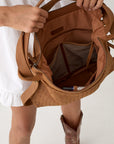 Woven Evra Tote - Saddle (Light)