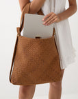 Woven Evra Tote - Saddle (Light)