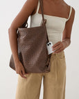 [PRE-ORDER] Woven Evra Tote - Saddle (Dark)