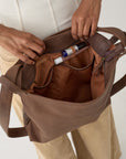 [PRE-ORDER] Woven Evra Tote - Saddle (Dark)