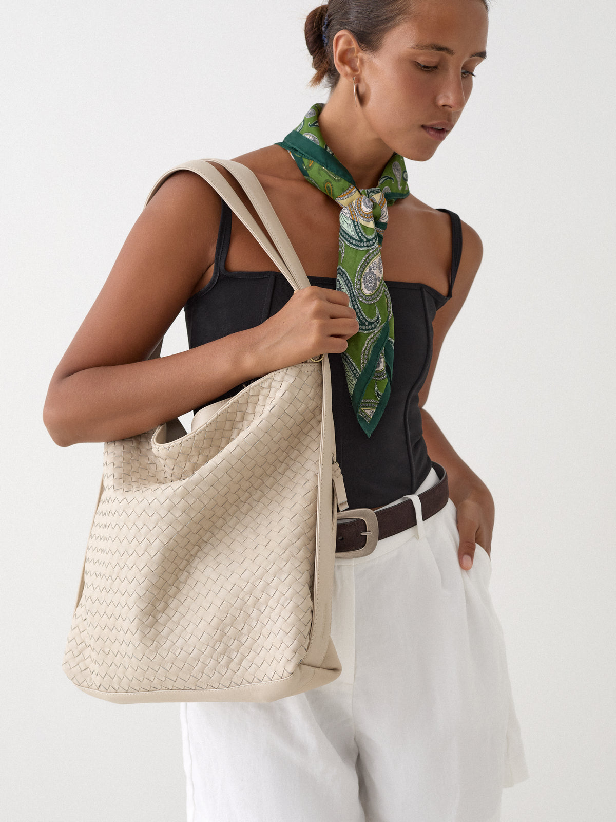 Woven Evra Tote - Bone