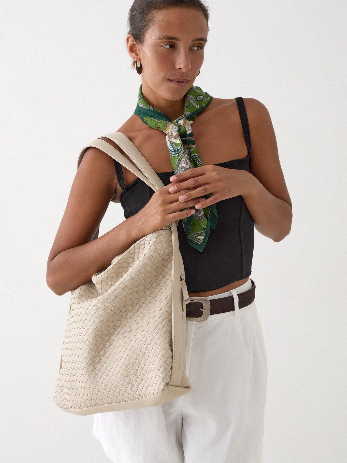 Woven Evra Tote - Bone