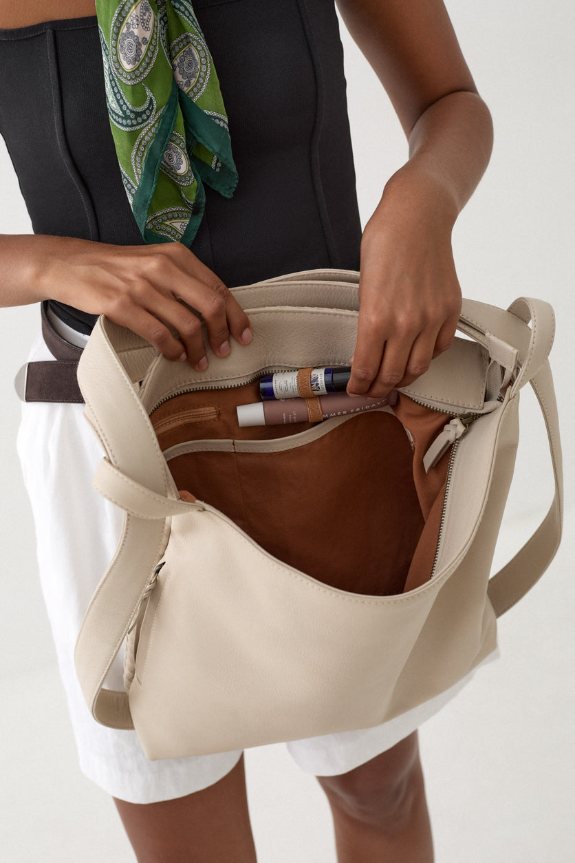 Woven Evra Tote - Bone