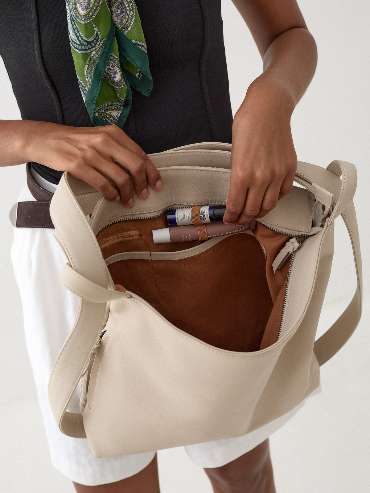 Woven Evra Tote - Bone