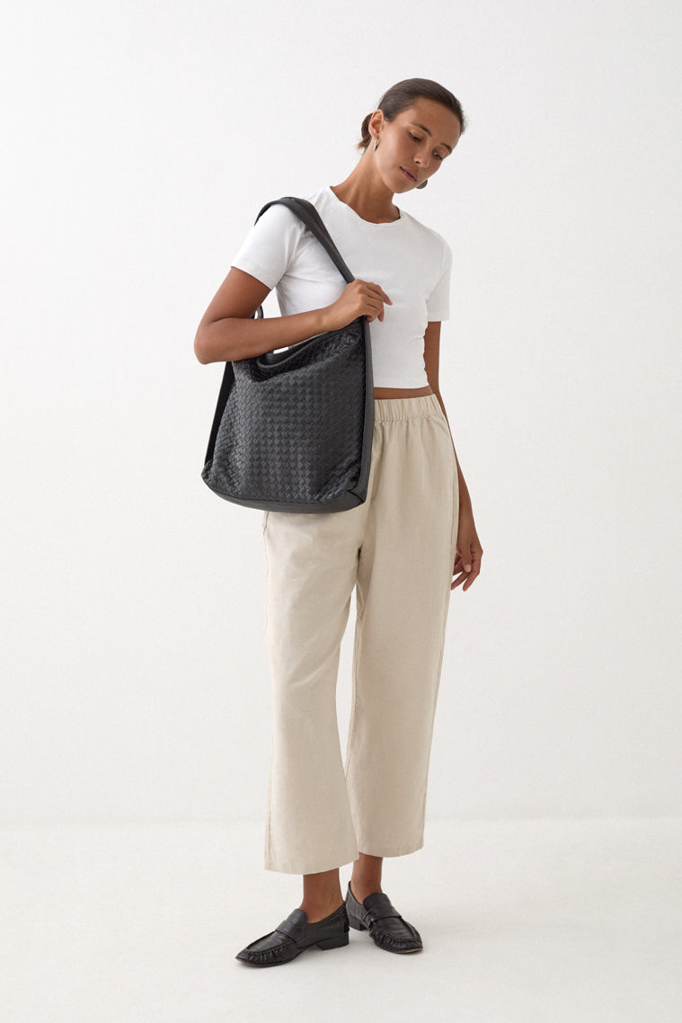Woven Evra Tote - Black