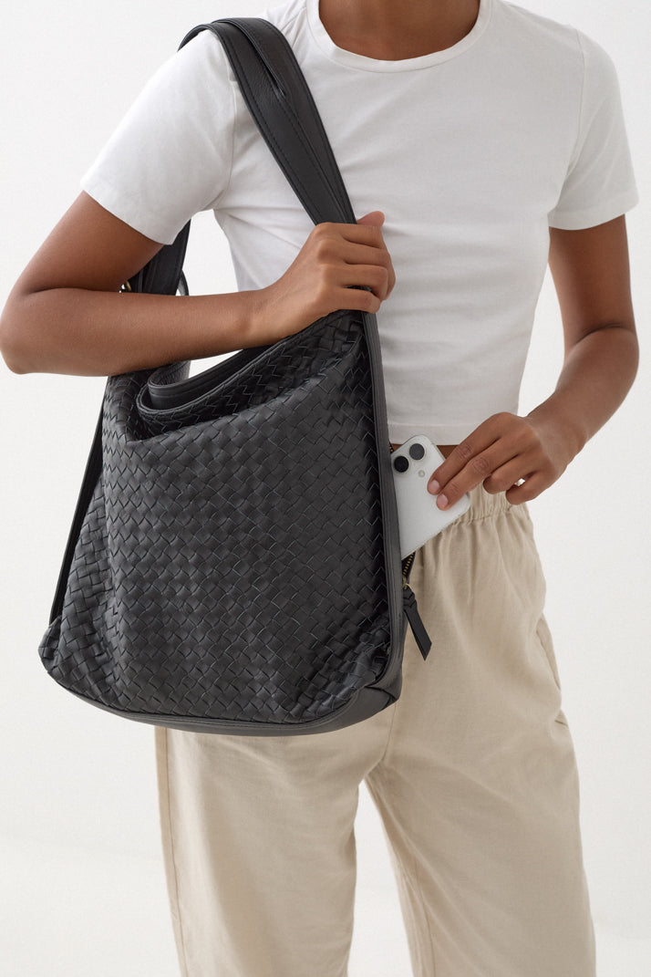 Woven Evra Tote - Black