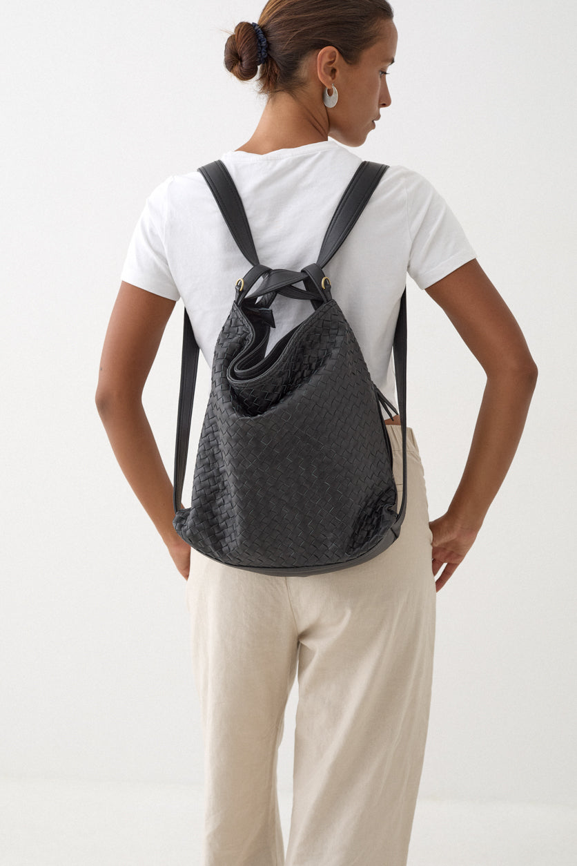 Woven Evra Tote - Black