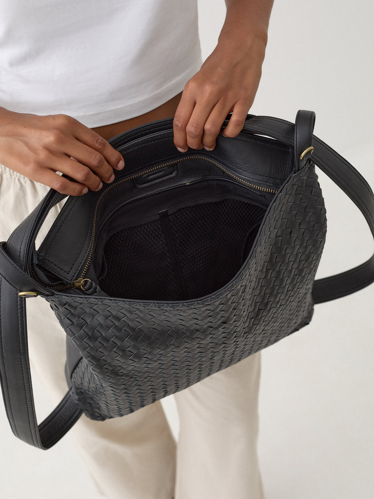 Woven Evra Tote - Black
