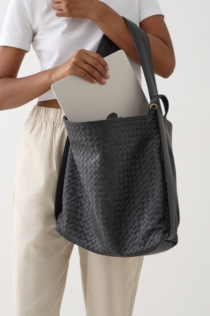 Woven Evra Tote - Black