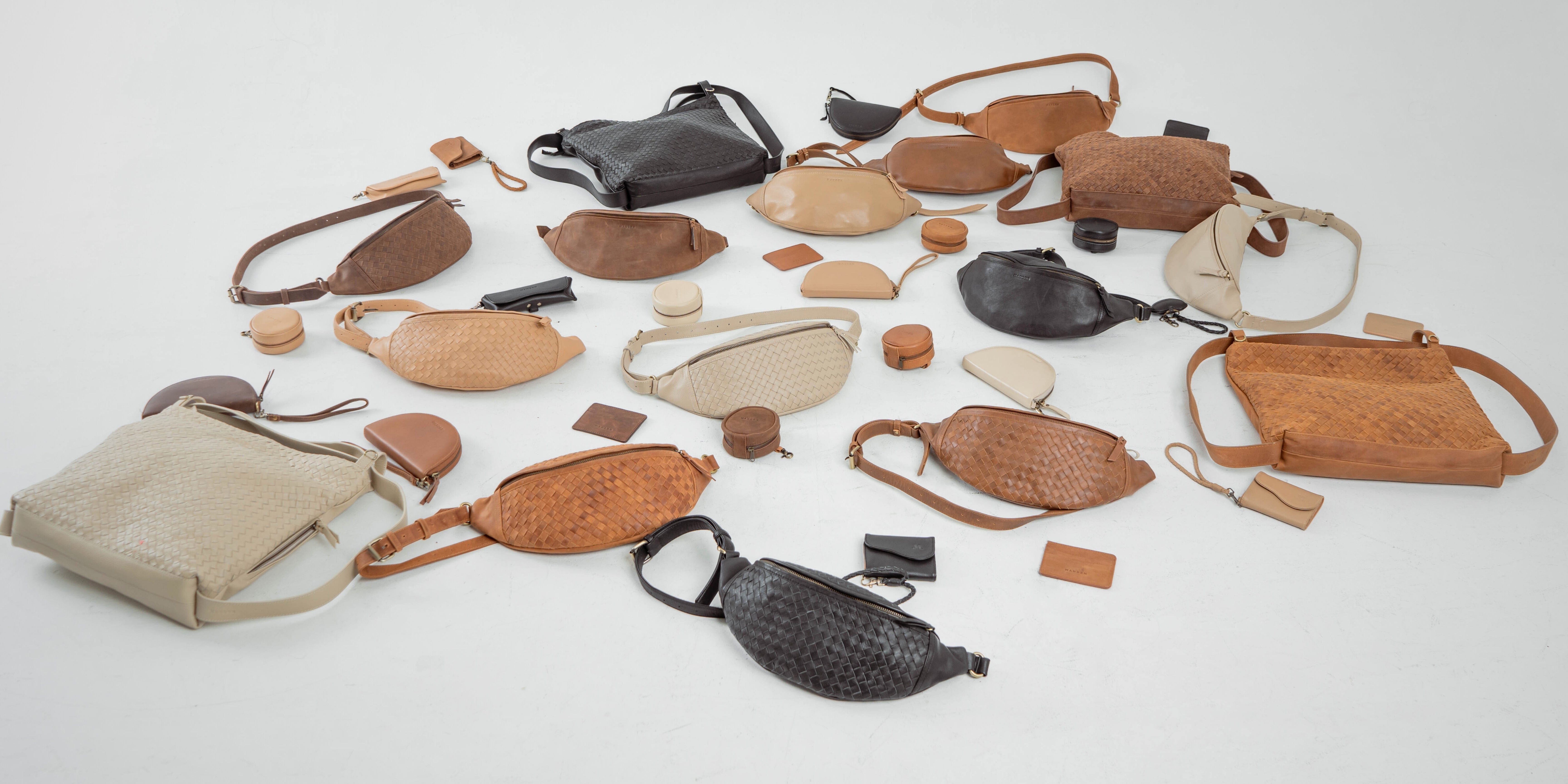 MANDRN | The Woven Rover - Black Leather Circle Pouch MANDRN | The Woven Rover - Black Leather Circle Pouch